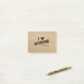 I Herz, das lustige arbeitet Leinwand gerade, Post-it Klebezettel (Auf Schreibtisch)