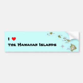 I (Herz) der Hawaiianischen Inseln Autoaufkleber