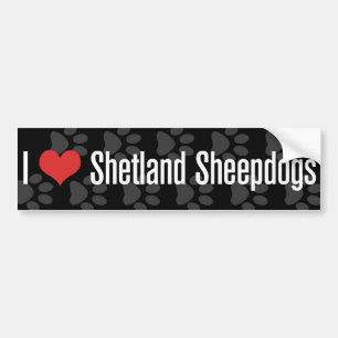 I (Herz) die Shetlandinseln Schäferhunde Autoaufkleber