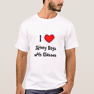 I Herz-dünne Jungen mit Gläsern T-Shirt