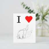 I Herz-Elefanten Postkarte (Stehend Vorderseite)