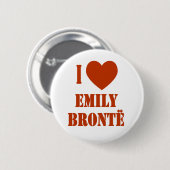 I Herz Emily Bronte Button (Vorne & Hinten)