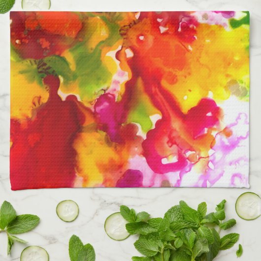 I Herz-Farbe Geschirrtuch (Gefaltet)