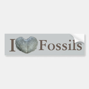 I Herz-Fossilien Autoaufkleber