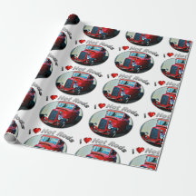 I Herz-frisierte Autos - Mattverpackungs-Papier,