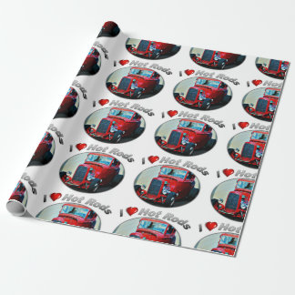 I Herz-frisierte Autos - Mattverpackungs-Papier, Geschenkpapier