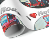 I Herz-frisierte Autos - Mattverpackungs-Papier, Geschenkpapier (Rolleneckpunkt)