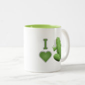 I Herz-Frosch-Tasse Zweifarbige Tasse (VorderseiteRechts)