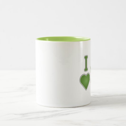 I Herz-Frosch-Tasse Zweifarbige Tasse (Mittel)