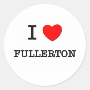 I Herz FULLERTON Runder Aufkleber