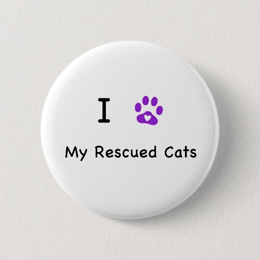 I Herz gerettete Katzen Button (Vorderseite)