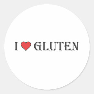 I Herz-Gluten - klarer Hintergrund Runder Aufkleber