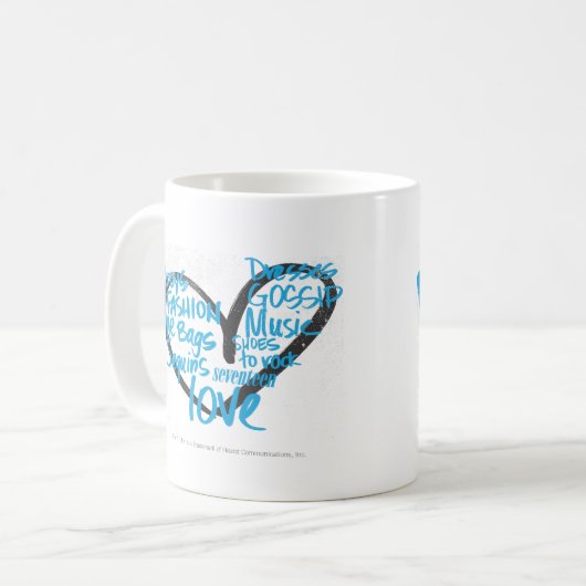 I Herz-Graffiti-Aqua Kaffeetasse (Vorderseite Links)