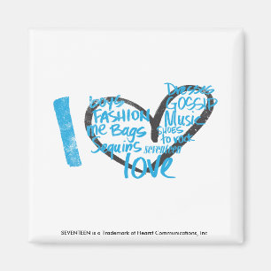 I Herz-Graffiti-Aqua Magnet