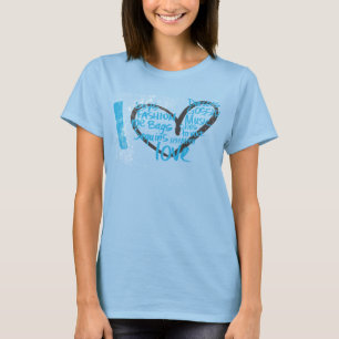 I Herz-Graffiti-Aqua T-Shirt