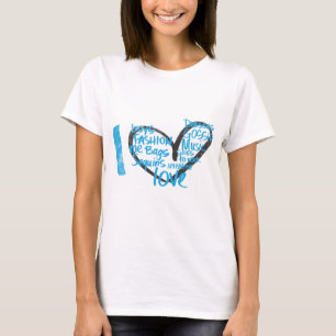 I Herz-Graffiti-Aqua T-Shirt