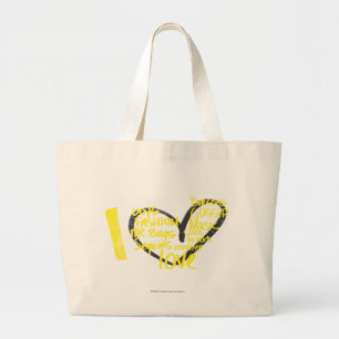 I Herz-Graffiti-Gelb Jumbo Stoffbeutel