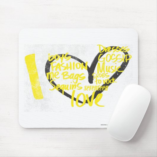 I Herz-Graffiti-Gelb Mousepad (Mit Mouse)