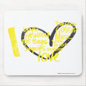 I Herz-Graffiti-Gelb Mousepad (Vorne)