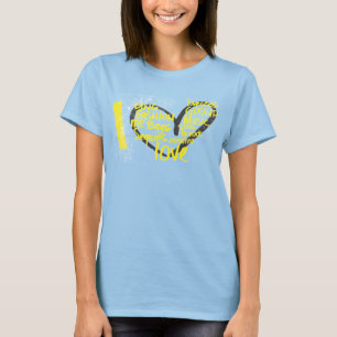 I Herz-Graffiti-Gelb T-Shirt