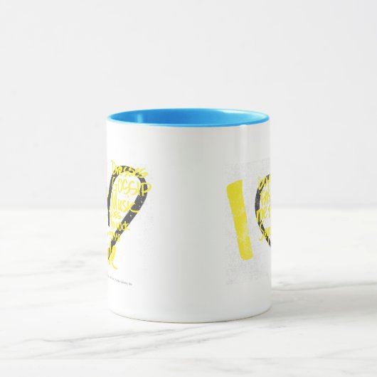 I Herz-Graffiti-Gelb Tasse (Zentrum)