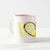 I Herz-Graffiti-Gelb Zweifarbige Tasse (Vorderseite Links)
