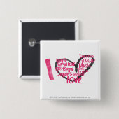 I Herz-Graffiti-Magenta Button (Vorne & Hinten)