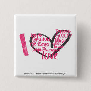 I Herz-Graffiti-Magenta Button