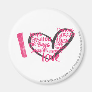 I Herz-Graffiti-Magenta Magnet