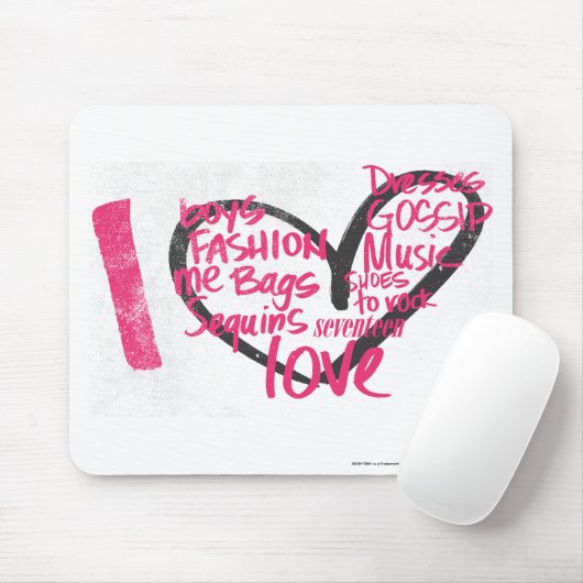I Herz-Graffiti-Magenta Mousepad (Mit Mouse)