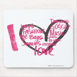 I Herz-Graffiti-Magenta Mousepad