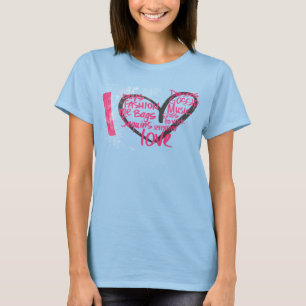 I Herz-Graffiti-Magenta T-Shirt