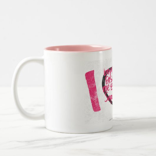 I Herz-Graffiti-Magenta Zweifarbige Tasse (Links)