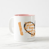 I Herz-Graffiti-Orange Zweifarbige Tasse (Vorderseite Links)