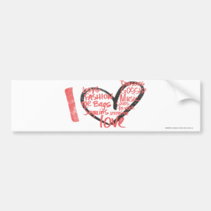 I Herz-Graffiti-Rosa Autoaufkleber