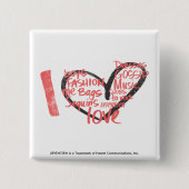 I Herz-Graffiti-Rosa Button (Vorderseite)