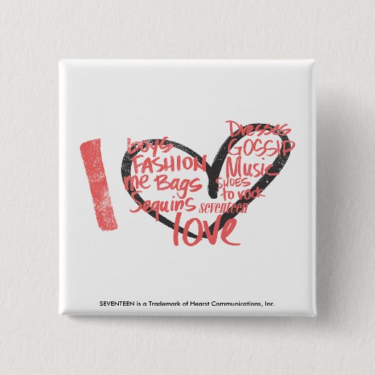 I Herz-Graffiti-Rosa Button (Vorderseite)