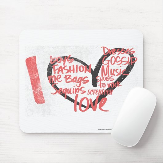 I Herz-Graffiti-Rosa Mousepad (Mit Mouse)