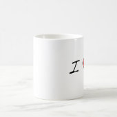I Herz (grüne) Budgies Tasse (Mittel)