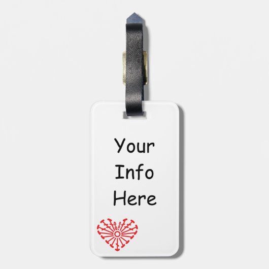 I Herz-Häkelarbeit - Gepäckanhänger (Rückseite vertikal)