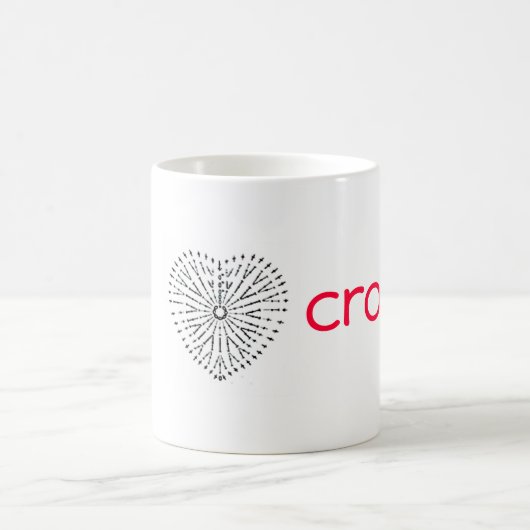 I Herz-Häkelarbeit Kaffeetasse (Mittel)