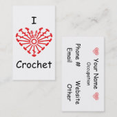 I Herz-Häkelarbeit - Visitenkarte (Vorne/Hinten)
