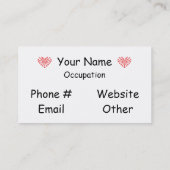 I Herz-Häkelarbeit - Visitenkarte (Rückseite)