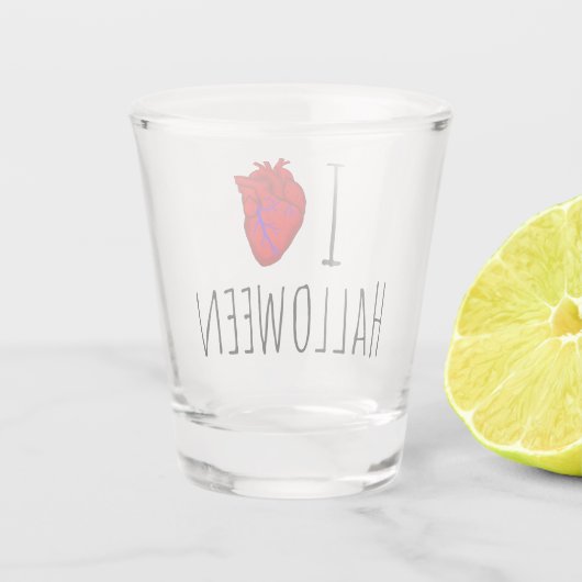 I Herz Halloween Schnapsglas (Rückseite)