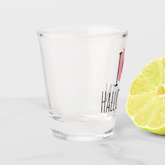 I Herz Halloween Schnapsglas (Links)