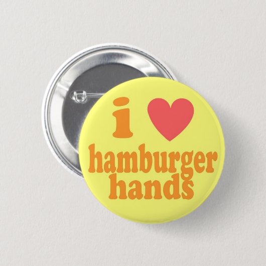 I Herz-Hamburger-Hände Button (Vorne & Hinten)