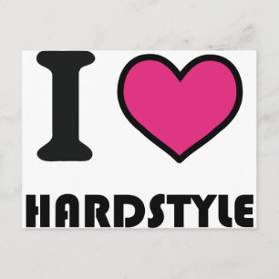 i Herz Hardstyle Postkarte