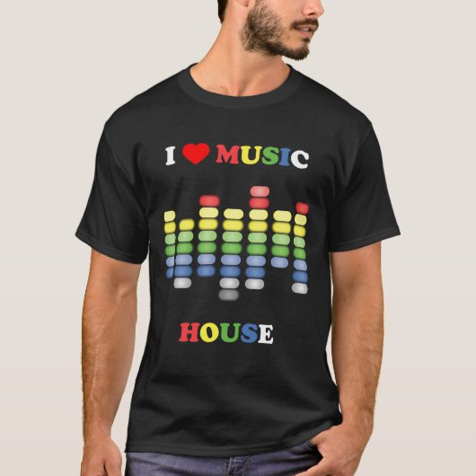 I Herz-Haus-Musik T-Shirt (Vorderseite)
