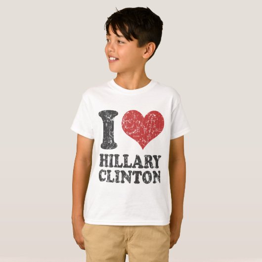 I Herz Hillary Clinton Retro T-Shirt (Vorne ganz)