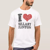 I Herz Hillary Clinton Retro T-Shirt (Vorderseite)